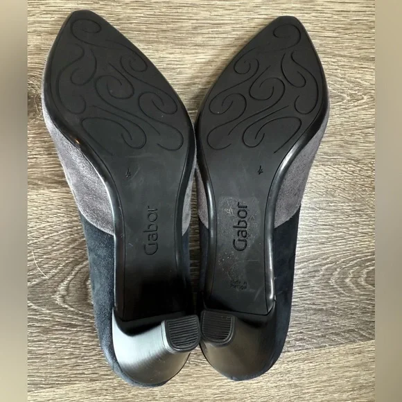 Gabor Shoes Womens‎ sz:6.5 Suede Heels Gray Blue UK4 Minimalist Neutral Capsule - Picture 6 of 8